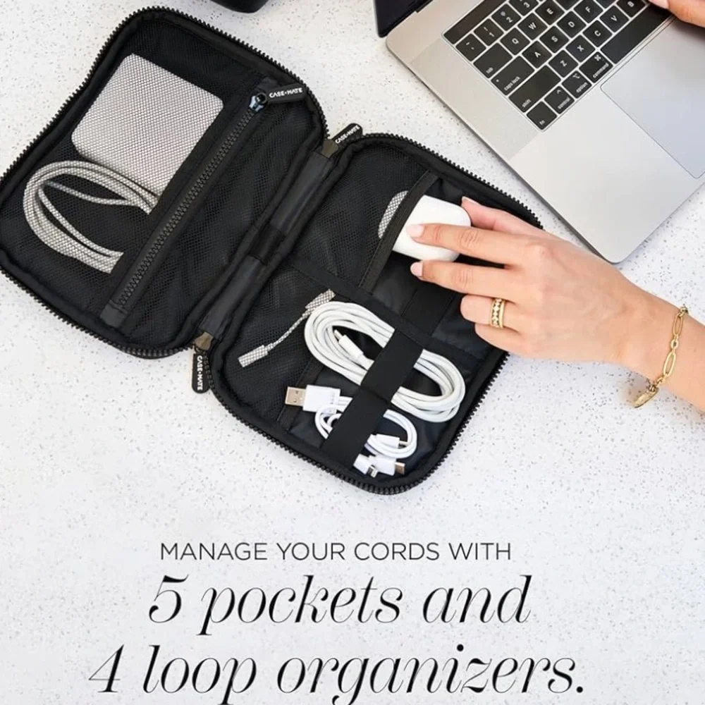 Case Mate Electronics Travel Organizer Portable Case Black